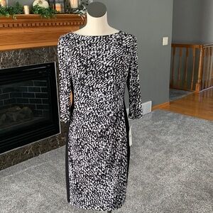 Ralph Lauren Black and White Patterned Dress. NWT